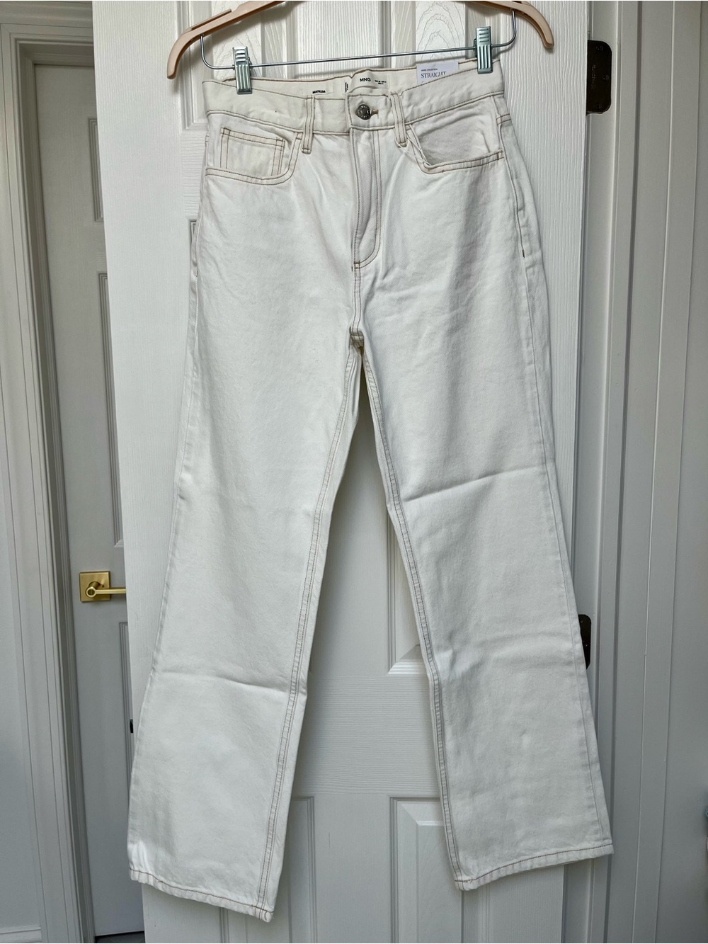 Mango Straight Mid-Waist Women’s Jeans in “Paper”